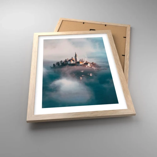 Plakát v rámu světlý dub - Ostrov snů - 30x40 cm