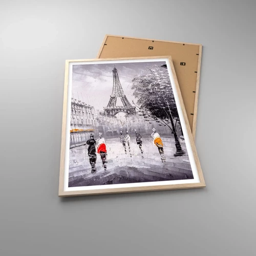 Plakát v rámu světlý dub - Pařížská procházka - 61x91 cm