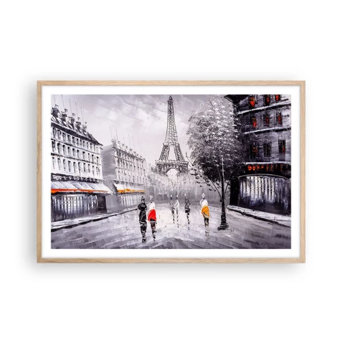 Plakát v rámu světlý dub - Pařížská procházka - 91x61 cm
