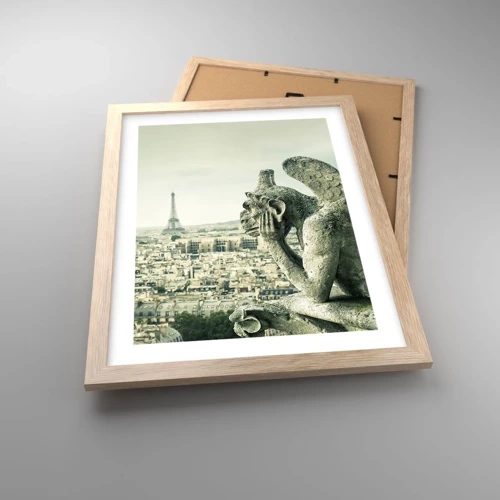 Plakát v rámu světlý dub - Pařížské povídání - 30x40 cm