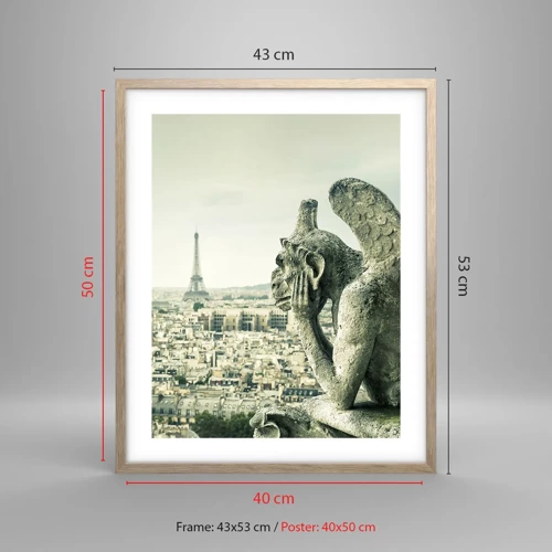 Plakát v rámu světlý dub - Pařížské povídání - 40x50 cm