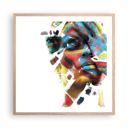 Plakát v rámu světlý dub - Pestrá osobnost - 60x60 cm