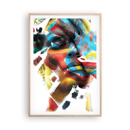 Plakát v rámu světlý dub - Pestrá osobnost - 70x100 cm