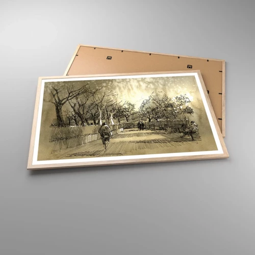 Plakát v rámu světlý dub - Pírkem zastavený okamžik - 91x61 cm