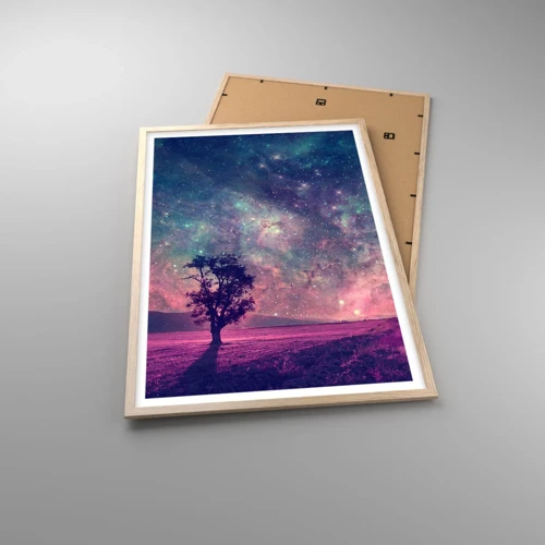 Plakát v rámu světlý dub - Pod magickou oblohou - 61x91 cm