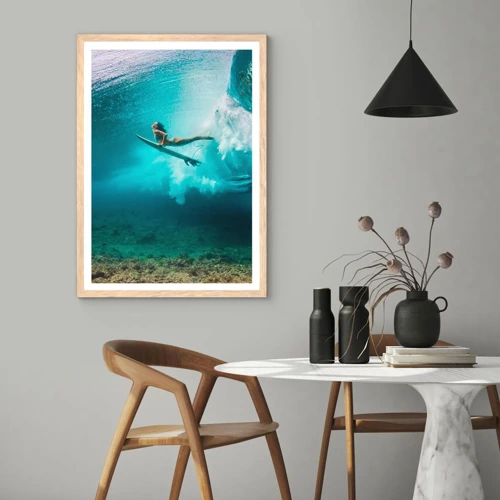 Plakát v rámu světlý dub - Podmořský svět - 40x50 cm