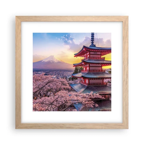 Plakát v rámu světlý dub - Podstata japonského ducha - 30x30 cm