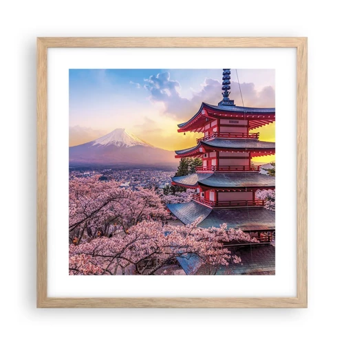 Plakát v rámu světlý dub - Podstata japonského ducha - 40x40 cm