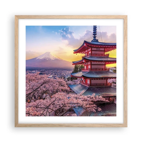 Plakát v rámu světlý dub - Podstata japonského ducha - 50x50 cm