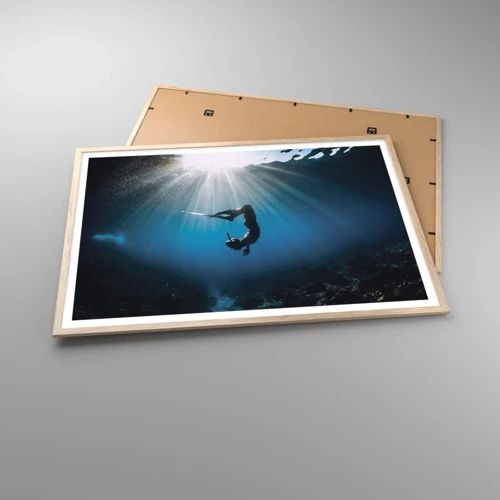 Plakát v rámu světlý dub - Podvodní tanec - 100x70 cm