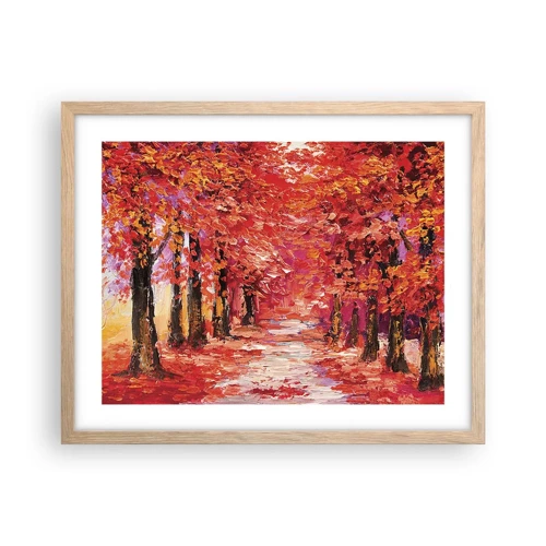 Plakát v rámu světlý dub - Podzimní imprese - 50x40 cm