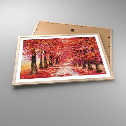 Plakát v rámu světlý dub - Podzimní imprese - 70x50 cm