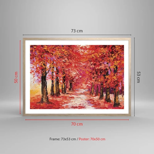 Plakát v rámu světlý dub - Podzimní imprese - 70x50 cm