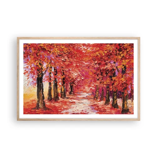 Plakát v rámu světlý dub - Podzimní imprese - 91x61 cm