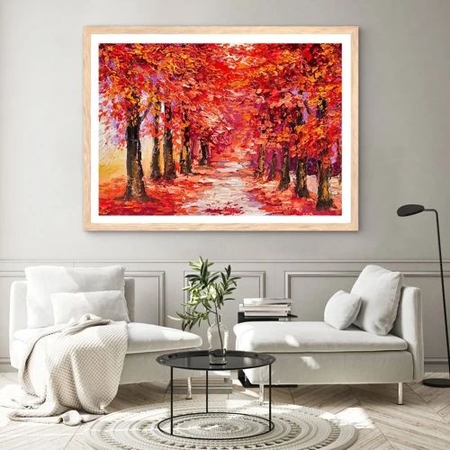 Plakát v rámu světlý dub - Podzimní imprese - 91x61 cm
