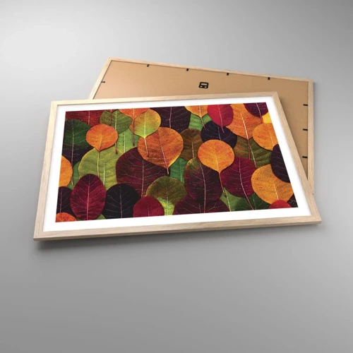 Plakát v rámu světlý dub - Podzimní mozaika - 70x50 cm