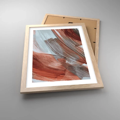 Plakát v rámu světlý dub - Podzimní větrná abstrakce - 30x40 cm