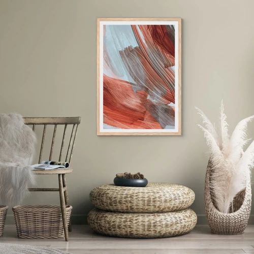 Plakát v rámu světlý dub - Podzimní větrná abstrakce - 30x40 cm