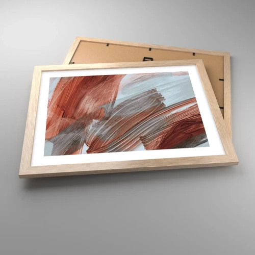 Plakát v rámu světlý dub - Podzimní větrná abstrakce - 40x30 cm