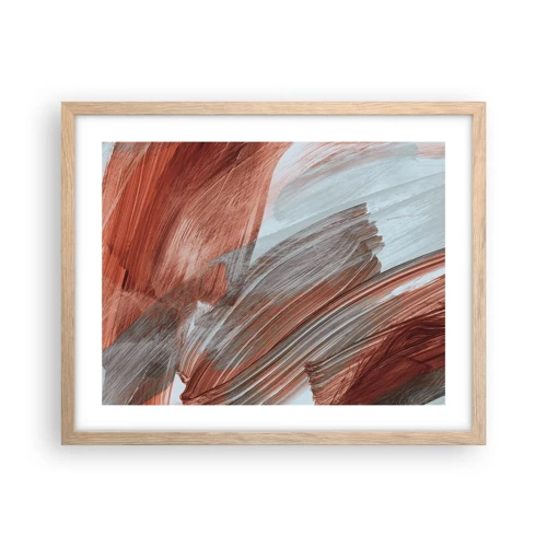 Plakát v rámu světlý dub - Podzimní větrná abstrakce - 50x40 cm