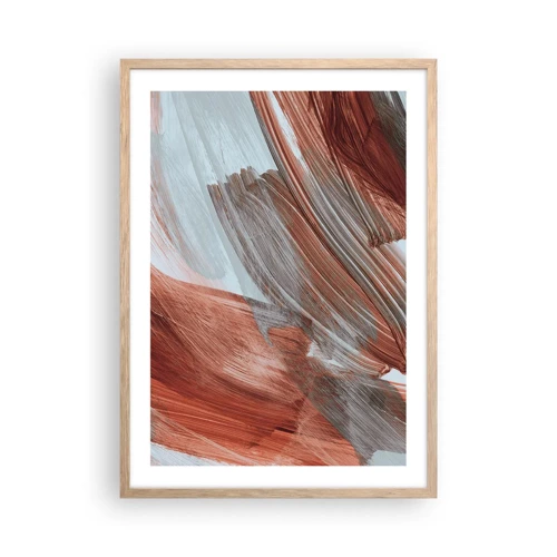 Plakát v rámu světlý dub - Podzimní větrná abstrakce - 50x70 cm