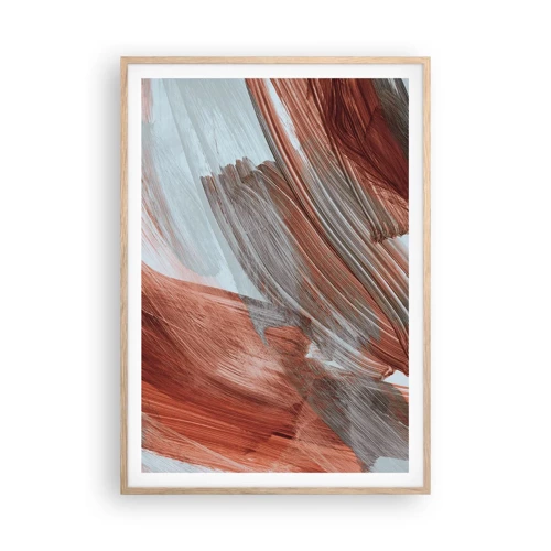 Plakát v rámu světlý dub - Podzimní větrná abstrakce - 70x100 cm
