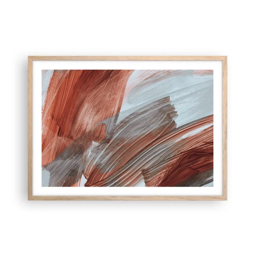 Plakát v rámu světlý dub - Podzimní větrná abstrakce - 70x50 cm