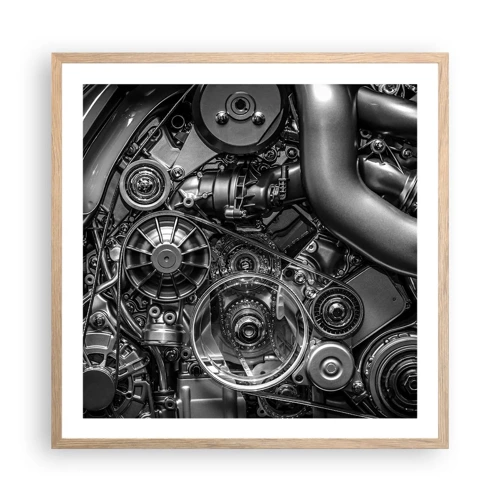 Plakát v rámu světlý dub - Poezie mechaniky - 60x60 cm
