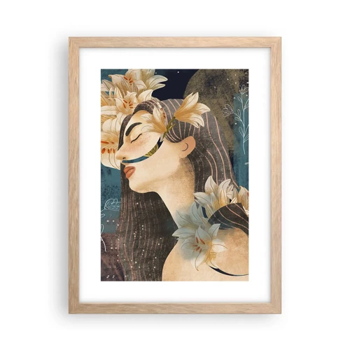 Plakát v rámu světlý dub - Pohádka o princezně s liliemi - 30x40 cm