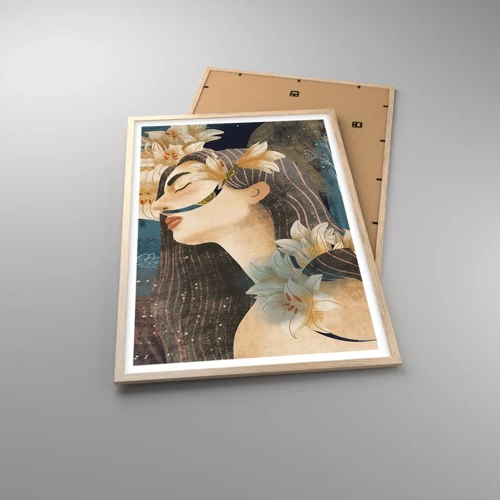 Plakát v rámu světlý dub - Pohádka o princezně s liliemi - 61x91 cm