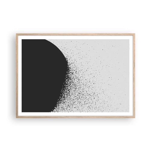 Plakát v rámu světlý dub - Pohyb částic - 100x70 cm