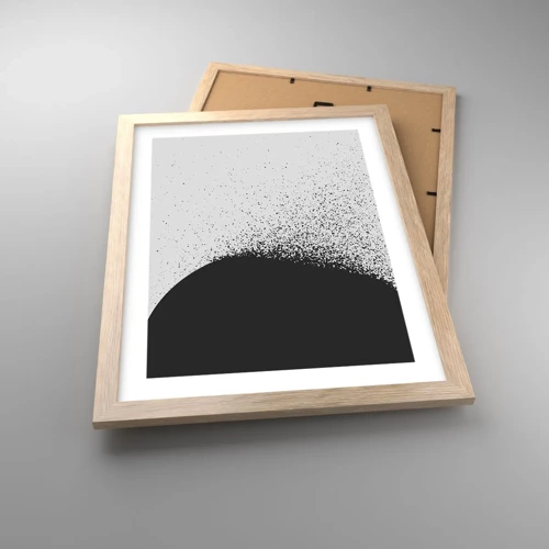 Plakát v rámu světlý dub - Pohyb částic - 30x40 cm