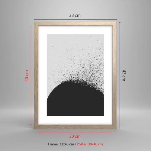 Plakát v rámu světlý dub - Pohyb částic - 30x40 cm