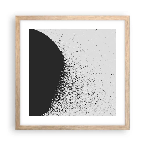Plakát v rámu světlý dub - Pohyb částic - 40x40 cm