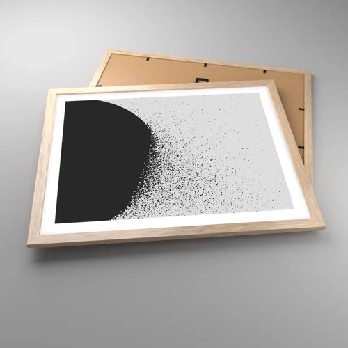 Plakát v rámu světlý dub - Pohyb částic - 50x40 cm