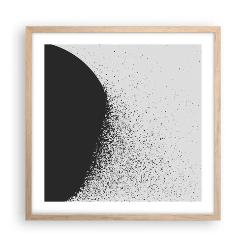 Plakát v rámu světlý dub - Pohyb částic - 50x50 cm