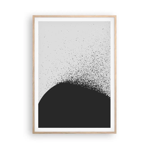 Plakát v rámu světlý dub - Pohyb částic - 70x100 cm