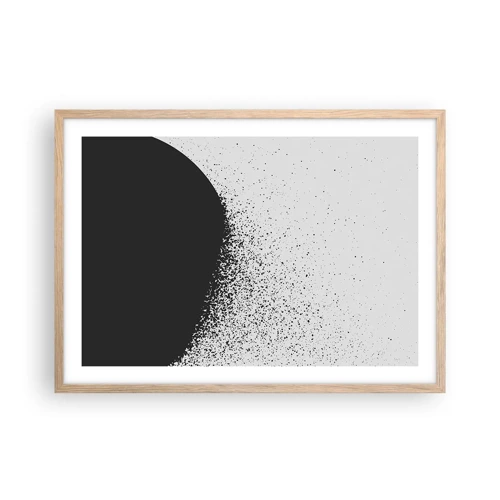 Plakát v rámu světlý dub - Pohyb částic - 70x50 cm