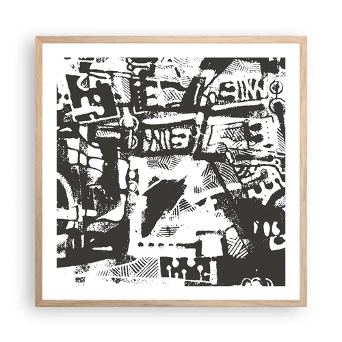 Plakát v rámu světlý dub - Pořádek nebo chaos? - 60x60 cm