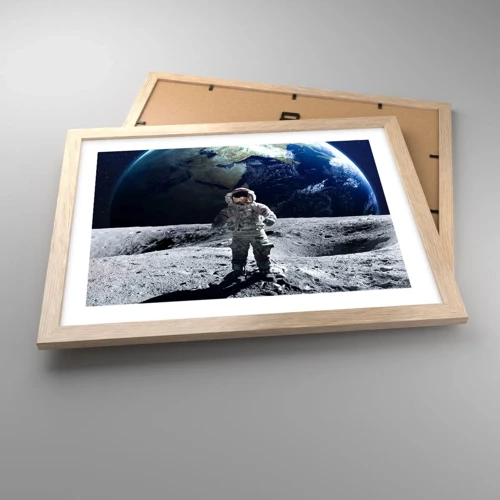 Plakát v rámu světlý dub - Pozdravy s Měsíce - 40x30 cm