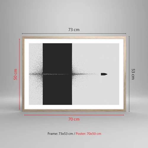 Plakát v rámu světlý dub - Přímo k cílu - 70x50 cm