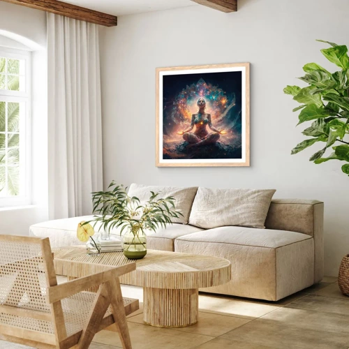 Plakát v rámu světlý dub - Proudění dobré energie - 30x30 cm