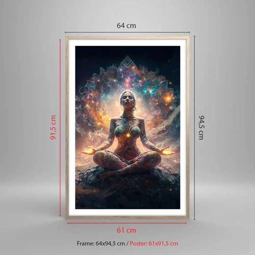 Plakát v rámu světlý dub - Proudění dobré energie - 61x91 cm