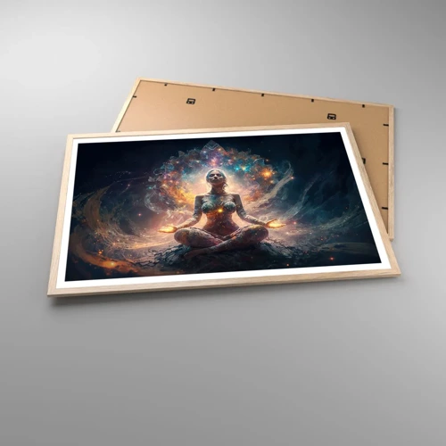Plakát v rámu světlý dub - Proudění dobré energie - 91x61 cm