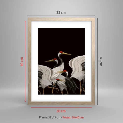 Plakát v rámu světlý dub - Ptačí záležitosti - 30x40 cm