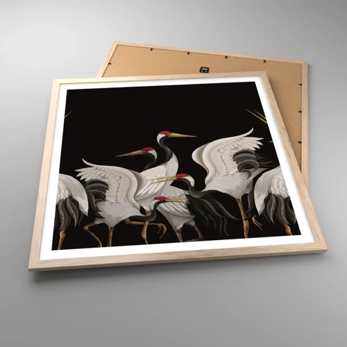 Plakát v rámu světlý dub - Ptačí záležitosti - 60x60 cm