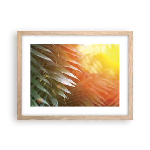 Plakát v rámu světlý dub - Ráno v džungli - 40x30 cm