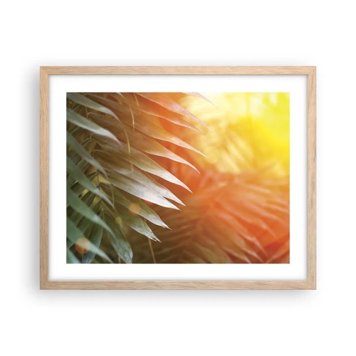 Plakát v rámu světlý dub - Ráno v džungli - 50x40 cm