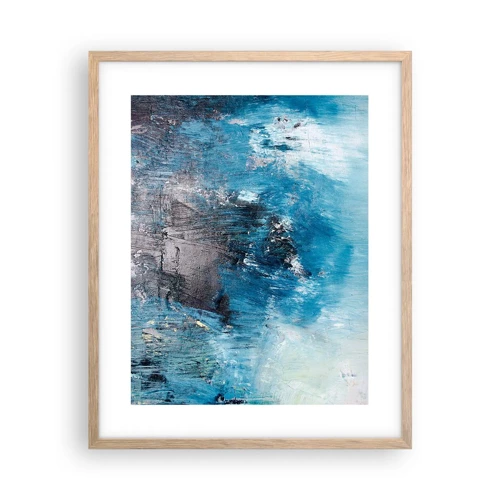Plakát v rámu světlý dub - Rapsodie v modrém - 40x50 cm