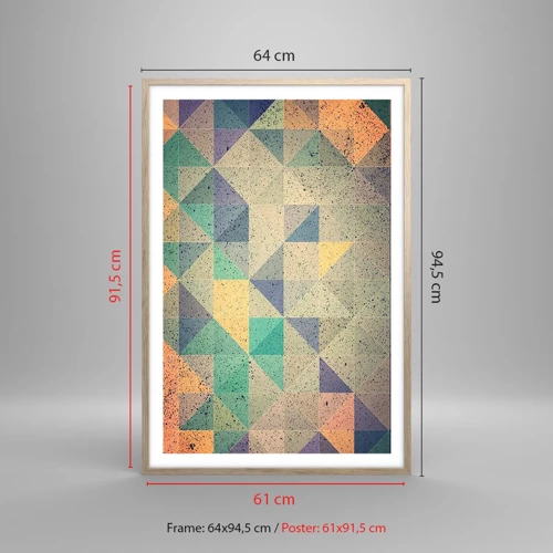 Plakát v rámu světlý dub - Republika trojúhelníků - 61x91 cm